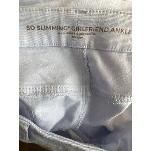 Chicos 3 So Slimming Girlfriend Ankle Pants periwinkle Blue Size 16 - Picture 4 of 5